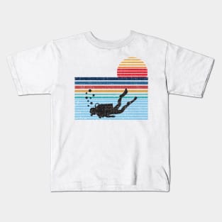 Vintage Retro Scuba Diving Gifts For Scuba Diver Kids T-Shirt